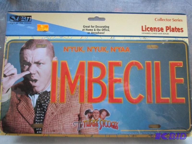 lot 229 image: Three stooges license plate...
