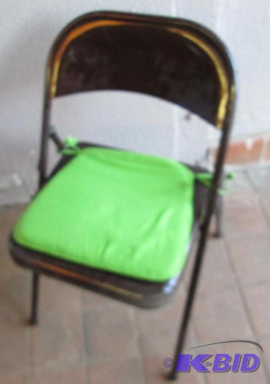lot 240 image: Folding chair with seat cushion...