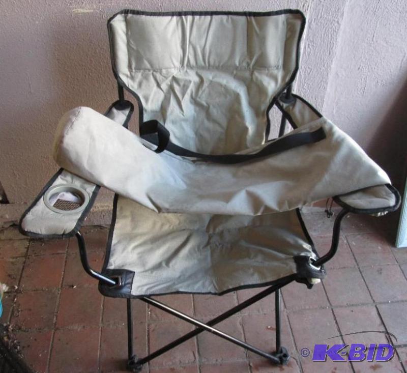 lot 28 image: Folding camp chair with carrier...