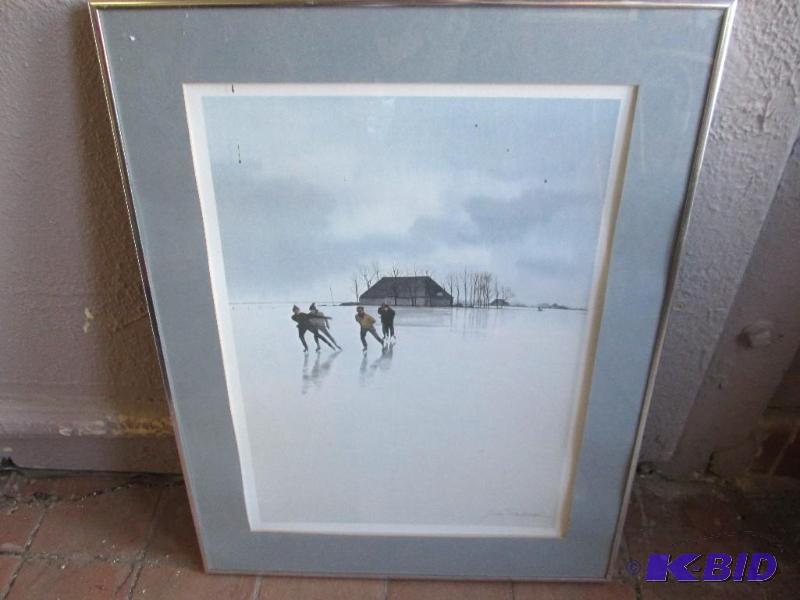 lot 38 image: Ice skating scene 20 x 26...