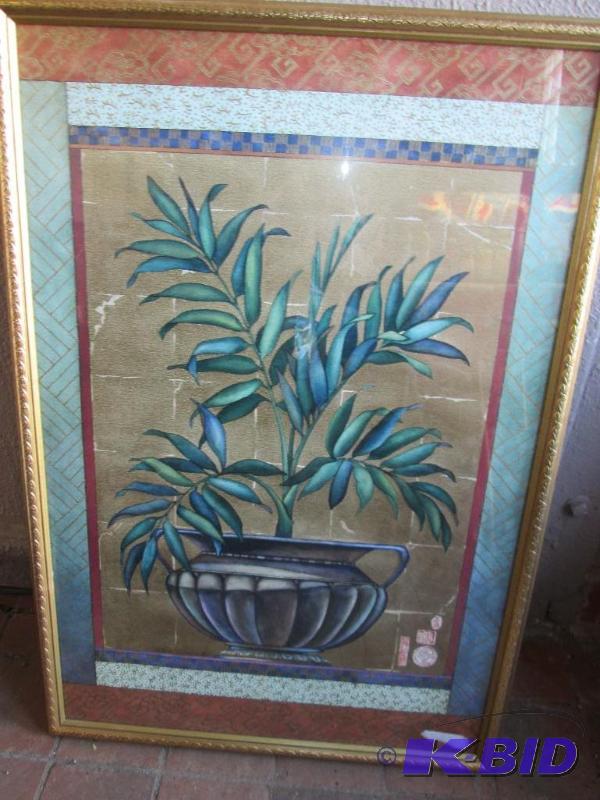 lot 40 image: Framed plant scene 26 x 38...