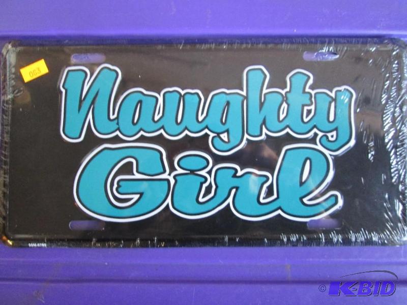 lot 55 image: New metal sign, Naughty Girl...