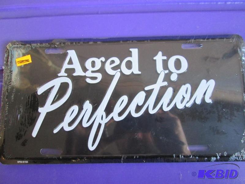 lot 69 image: New metal sign, Aged to perfection...