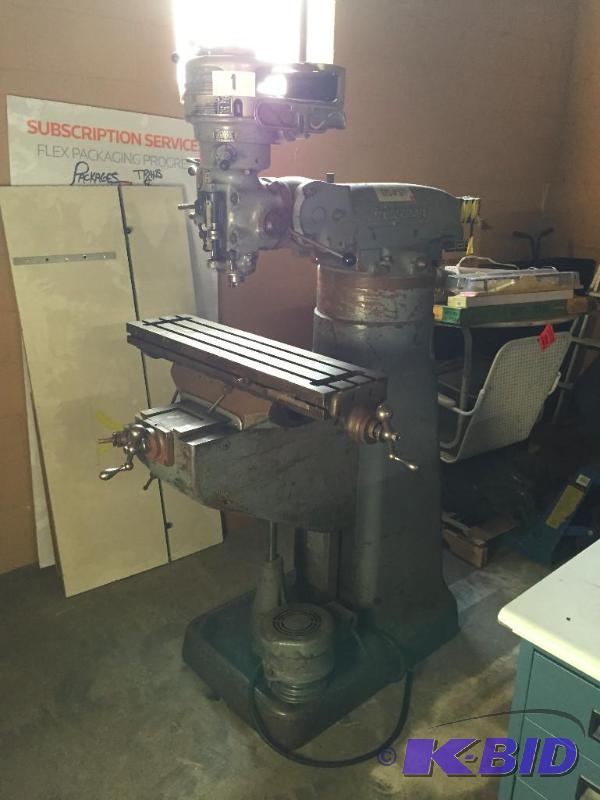 lot 1 image: Bridgeport vertical mill....