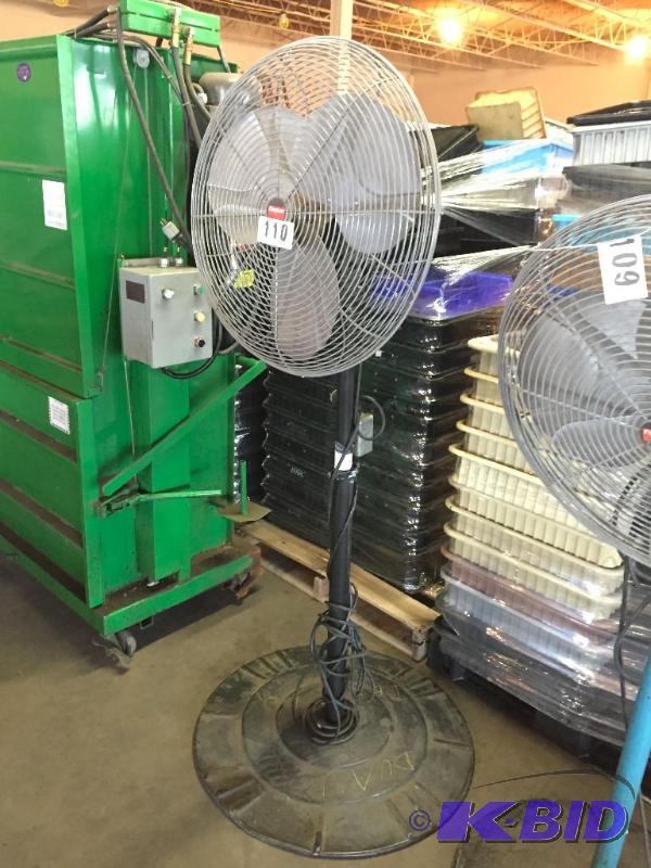 lot 110 image: Dayton commercial pedestal fan....