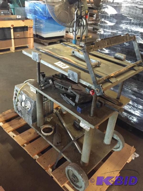 lot 119 image: Portelvator table cart with tubing pump machi...