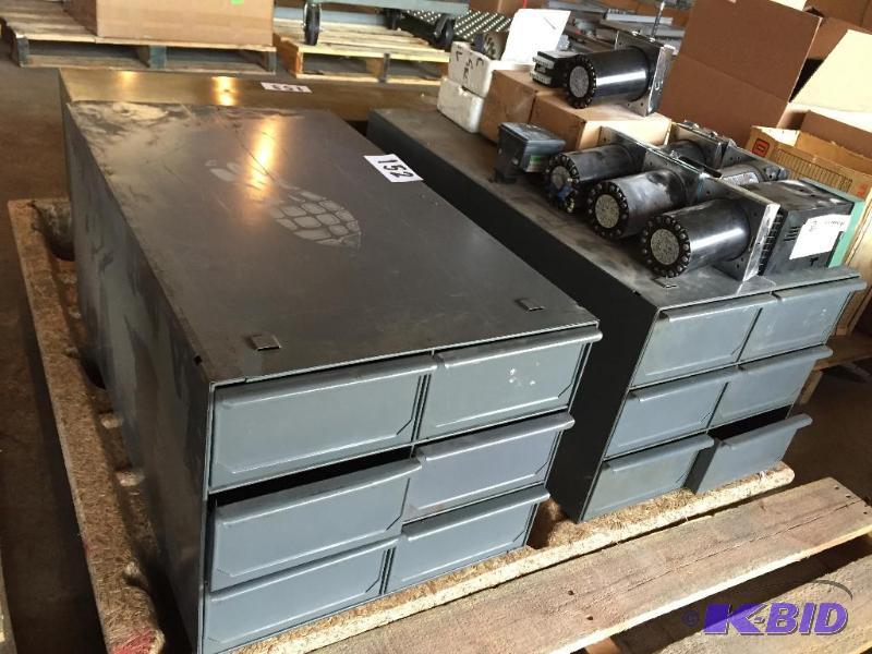 lot 152 image: 2 metal parts drawer cabinets....