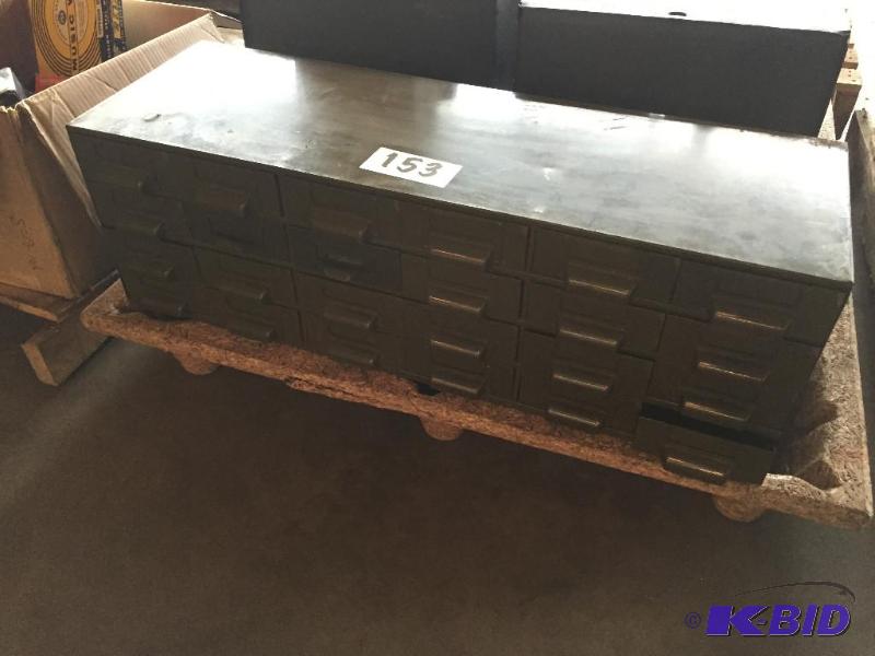 lot 153 image: Metal parts cabinet....