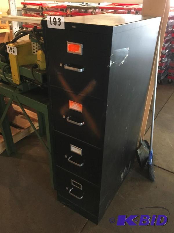 lot 193 image: 4 drawer metal filing cabinet....