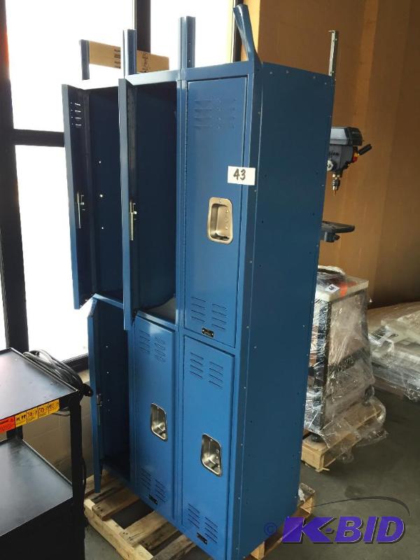 lot 43 image: 6 locker unit (pictured upside down)....
