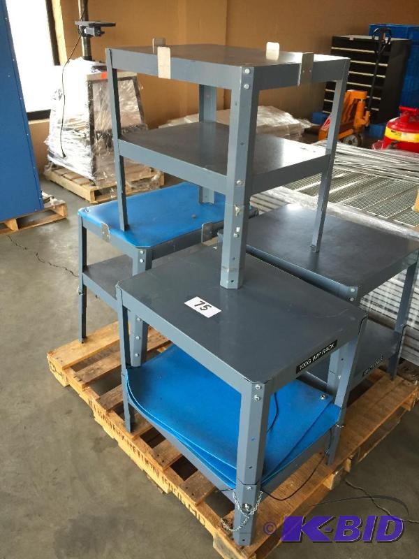 lot 75 image: Lot of 4 metal stands  tables....
