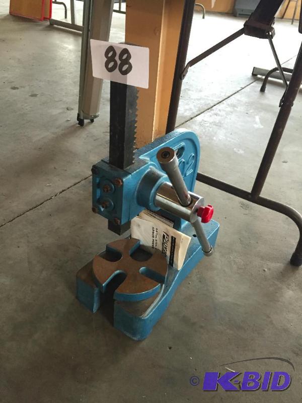 lot 88 image: No 2 arbor press. Looks nearly new....