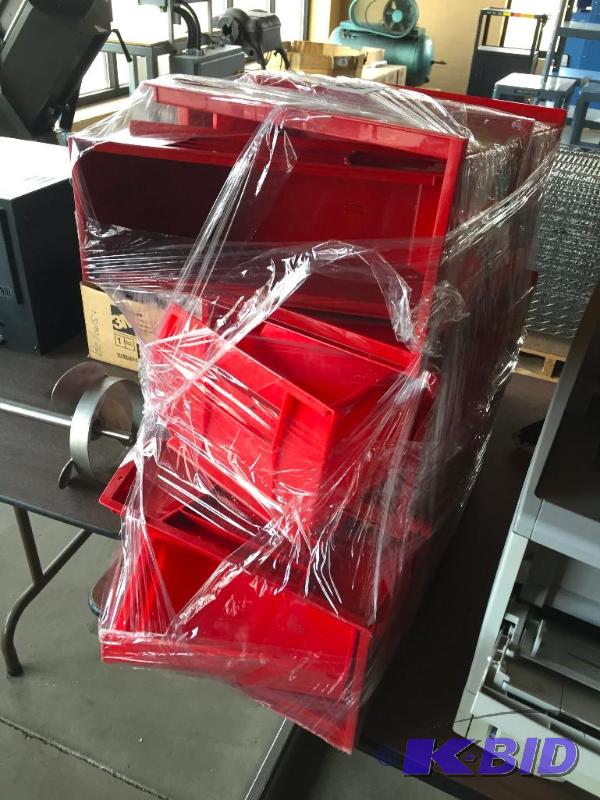 lot 95 image: Lot of stacking plastic parts bins....