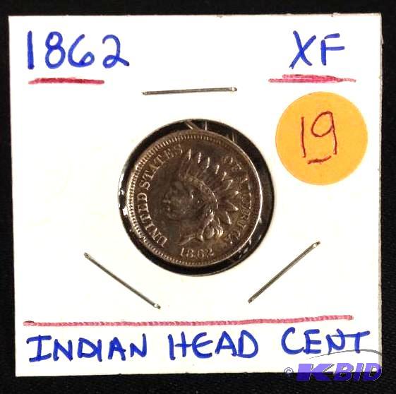 1862 Civil War Dated Indian Head Cent XF