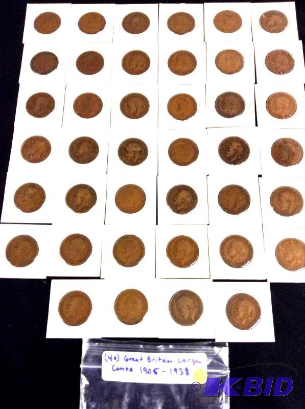 (40) Great Britain Large Cents 1905-1938