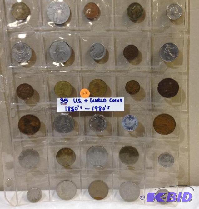 (35) U.S. and World Coins 1850s - 1980s