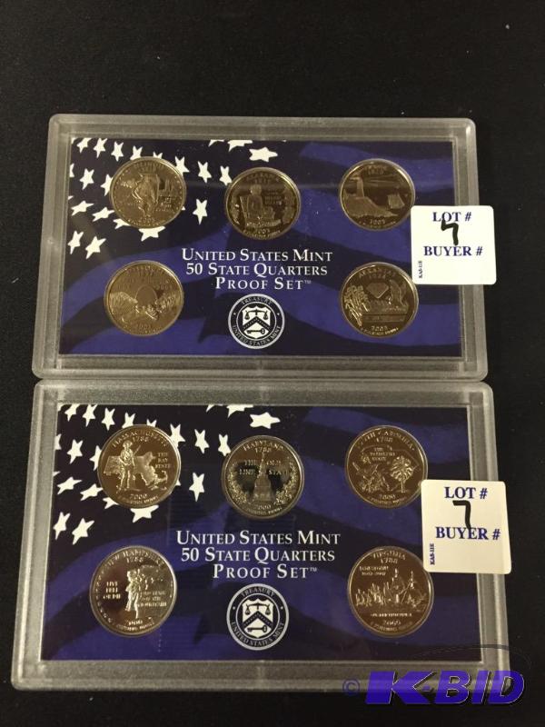 2000-S and 2003-S Quarter Proof Sets