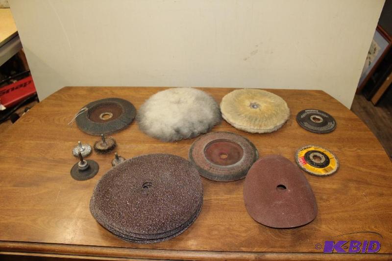 lot 124 image: Lot of Abrasives and Buffers, Grinding Wheels, etc..