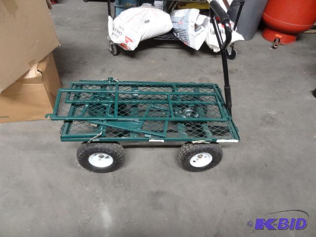 lot 29H image: 34 x 18 garden cart. 4 wheel. Has removable s...