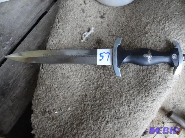 lot 57 image: German SS Dagger. Probably a reproduction...