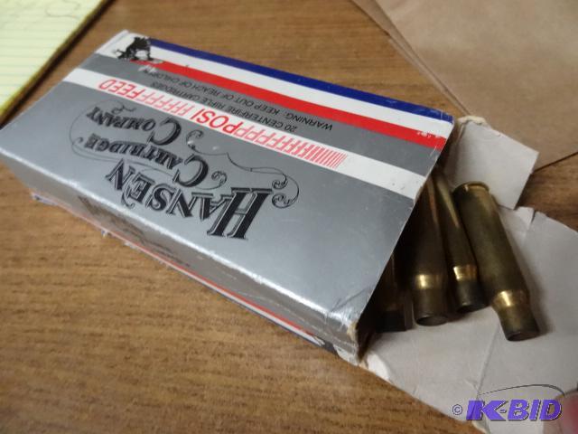 lot 74 image: 308 brass shell casings. Qty 37...