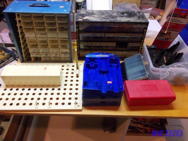 Lot Of Assorted Parts Bins &amp Organizers...