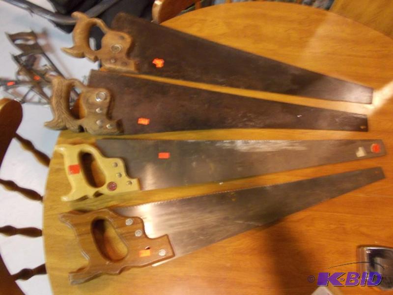 4-Old Hand Saws...