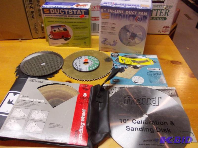 Assorted Saw Blades, 8&quot Duct Fan, Duct-S...