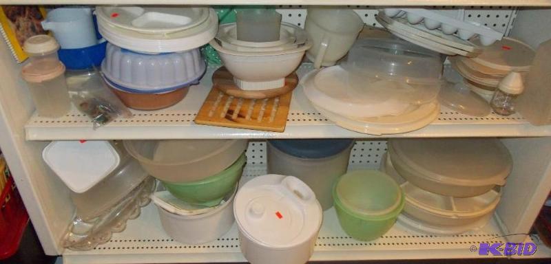 2-Shelves Of Tupperware and Other Plastic Foo...