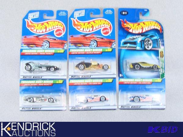 6 Vintage MINT ON CARD Hot Wheels Treasure Hunt Cars