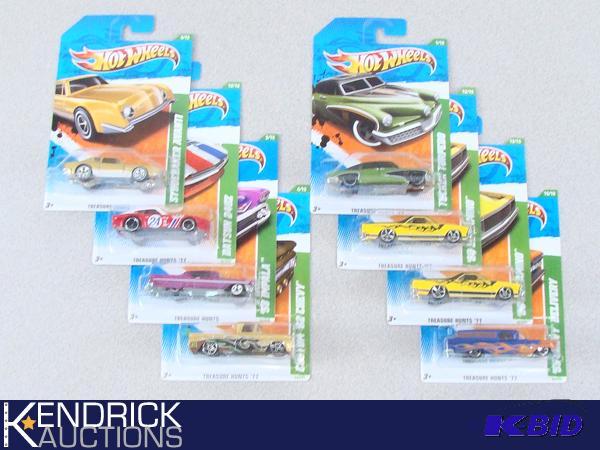 8 Vintage MINT ON CARD 2011 Hot Wheels Treasure Hunt Cars