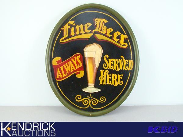 Wood Carved Embossed Fine Beer Wall Hanging Sign