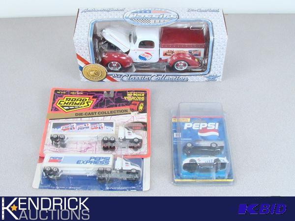 5 New Pepsi Themed Die Cast Cars