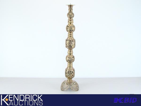 Large Vintage Solid Brass Candle Holder