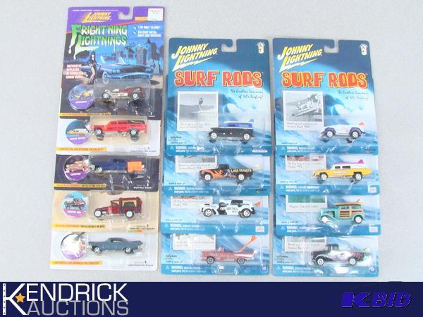 13 Vintage MINT ON CARD Johnny Lightning Frightning Lightnings, and Surf Rods