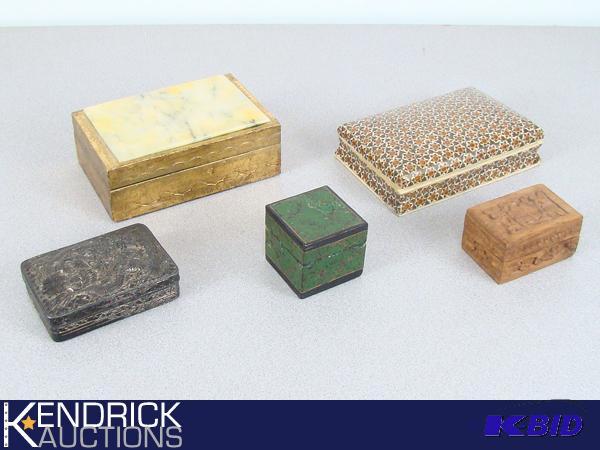 Lot of 5 Ornate Trinket Boxes