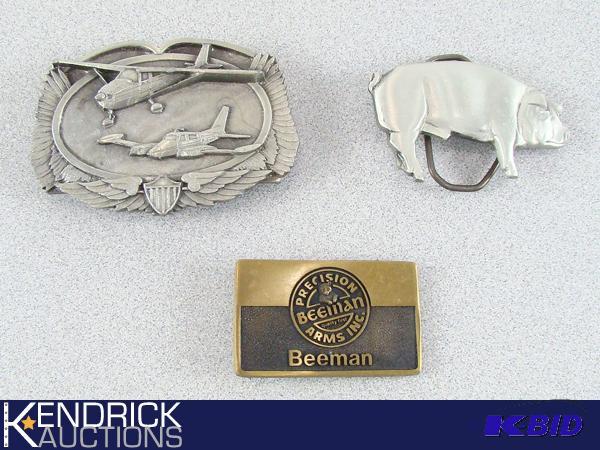 3 Vintage Metal Belt Buckles