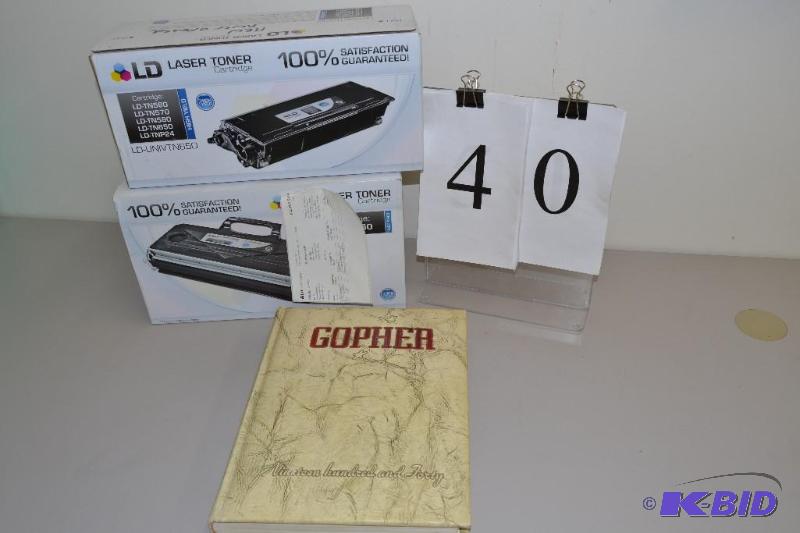 lot 40 image: 1940 UofM yearbook and laser toner cartridges