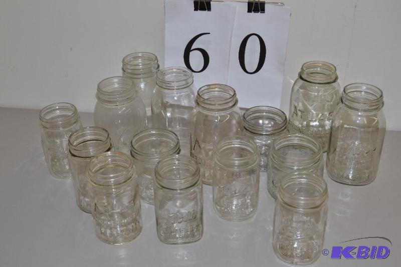 lot 60 image: Assorted canning jar, Ball, Kerr, & Atlas