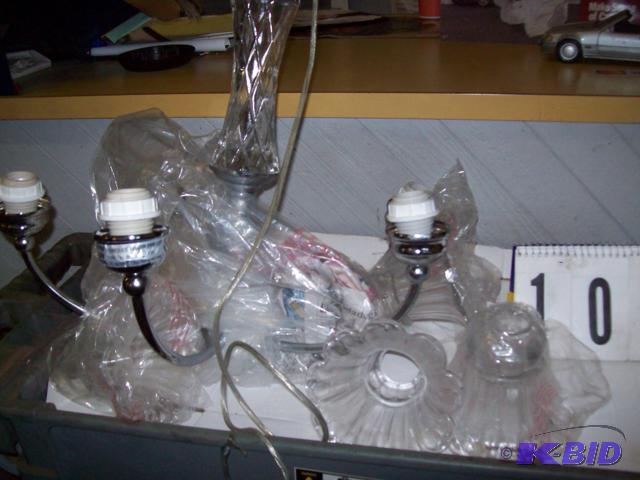 Silver Chandalier with Glass Shades, 1 Shade ...