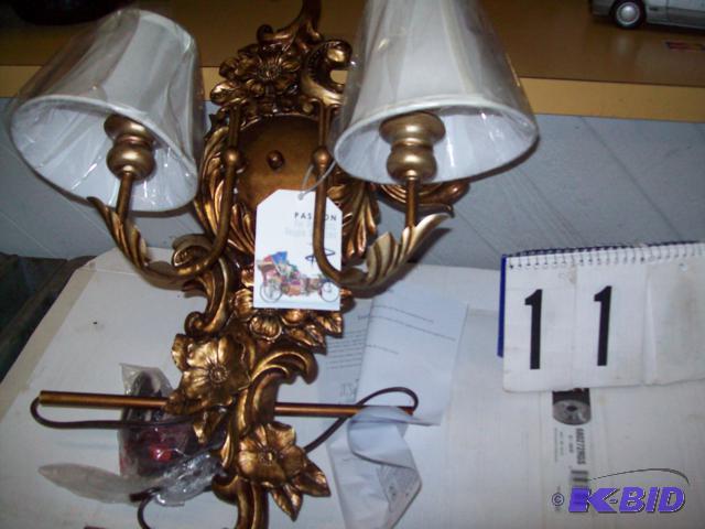 Bronze 2 Lamp Wall Sconce, With Shades...