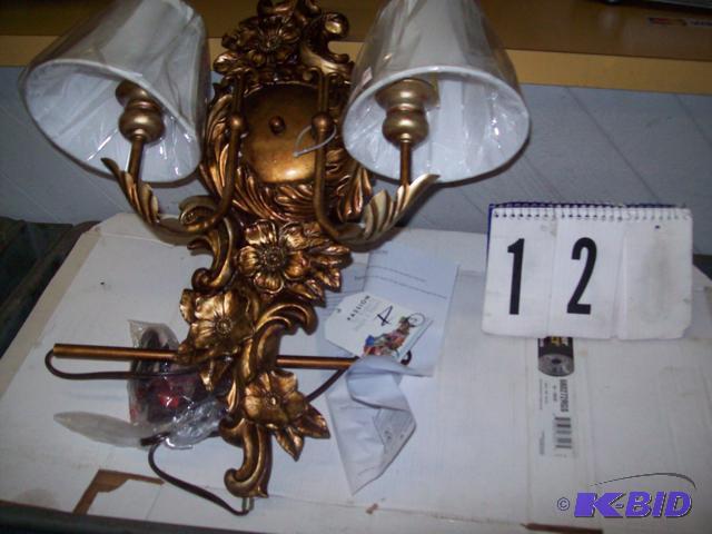 Bronze 2 Lamp Wall Sconce, With Shades...