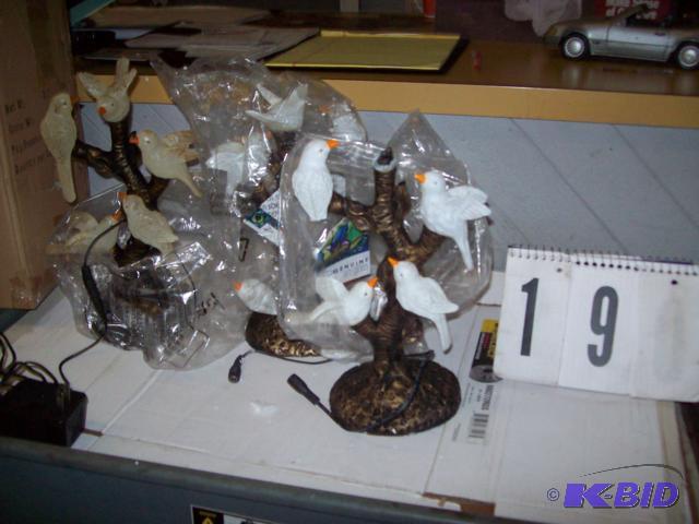 (3) Bird Lamps, (1) Transformer...
