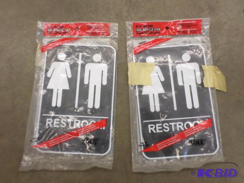 (2) Stick-On Restroom Signs...