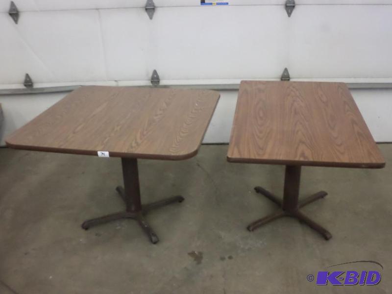 (2) Steel-Framed Wood Top Tables...