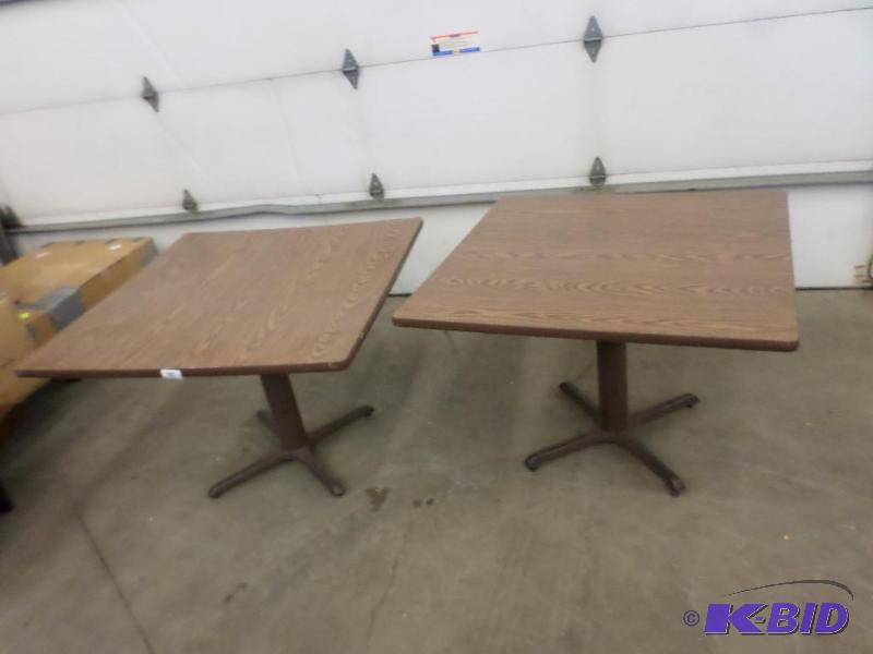 (2) Steel-Framed Wood Top Tables...
