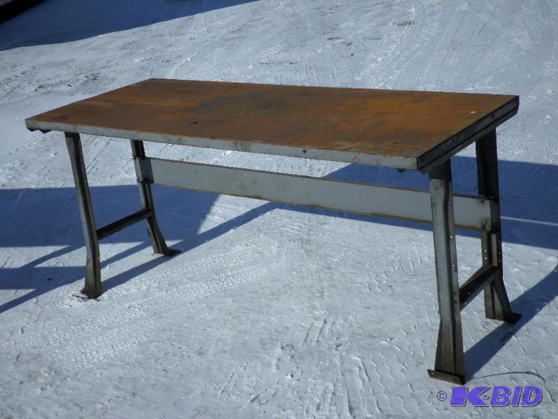 Industrial Steel Shop Table, 24&quotx72&quot...