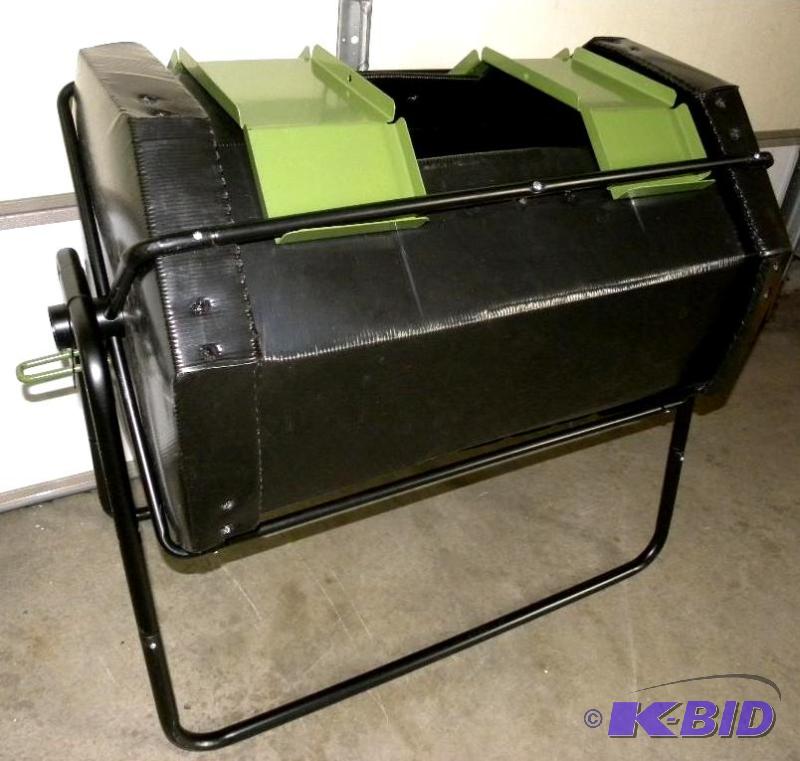 Compost Tumbler, heavy duty steel frame, blac...