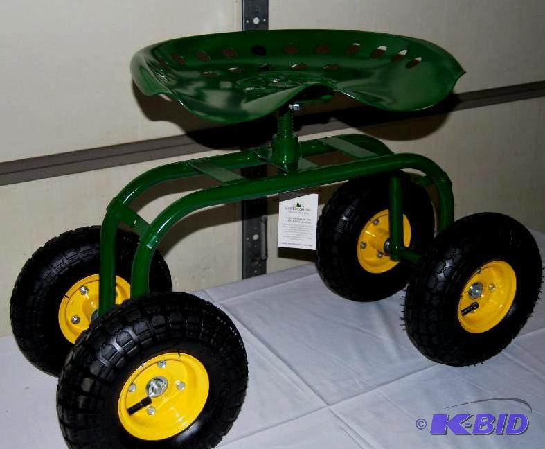 Garden Seat Caddy, contoured swivel tractor s...