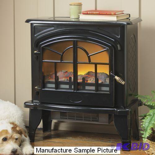 lot 109 image: Black Freestanding Electric Fireplace - The s...
